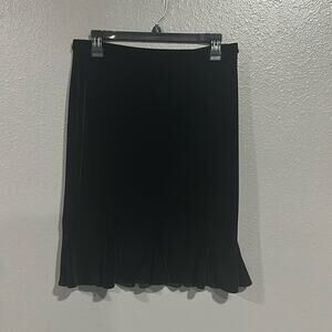 Express Vintage Velvet Peplum Hem Black Skirt S